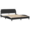 vidaXL Bed Frame "Dover" Black and White 152x203 cm Queen Faux Leather