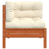 vidaXL Garden Sofa Corner with Cushions 2 pcs Wax Brown Solid Wood Pine