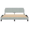 vidaXL Bed Frame "Dover" Light Grey 152x203 cm Queen Velvet