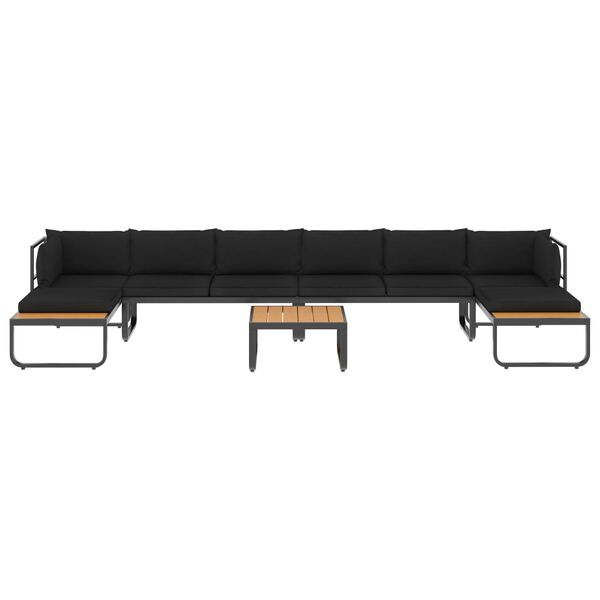 vidaXL 5 Piece Garden Corner Sofa Set with Cushions Aluminium and WPC