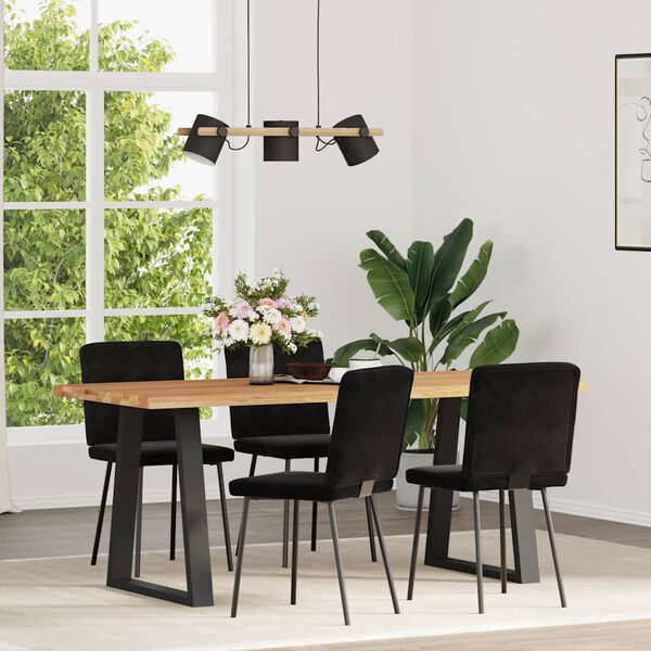 vidaXL Dining Chairs 4 pcs Black Velvet