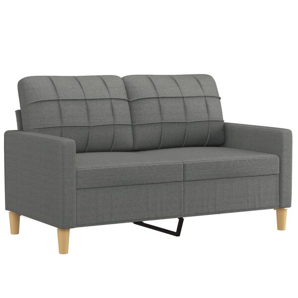 vidaXL 4 Piece Sofa Set with Cushions Dark Grey Fabric
