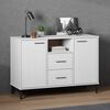 vidaXL Sideboard with Metal Legs White 113x40x77 cm Solid Wood OSLO