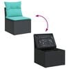 vidaXL 11 Piece Garden Sofa Set with Cushions Black Poly Rattan