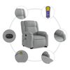 vidaXL Electric Stand up Massage Recliner Chair Light Grey Fabric