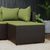 vidaXL Garden Footrest with Cushion Brown Poly Rattan