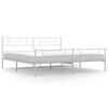 vidaXL Metal Bed Frame without Mattress with Footboard White 183x213cm