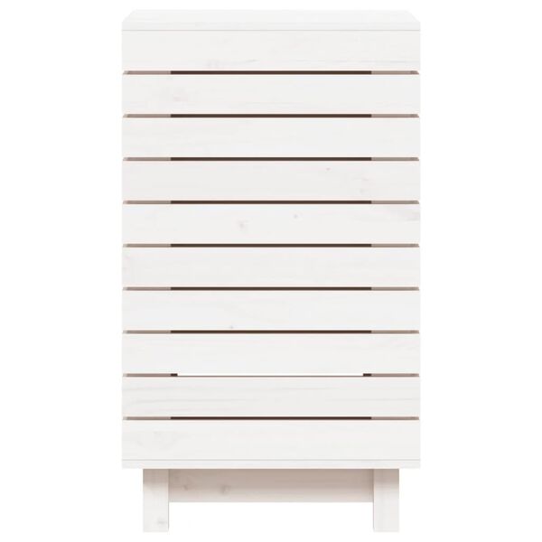 vidaXL Laundry Basket White 44x44x76 cm Solid Wood Pine