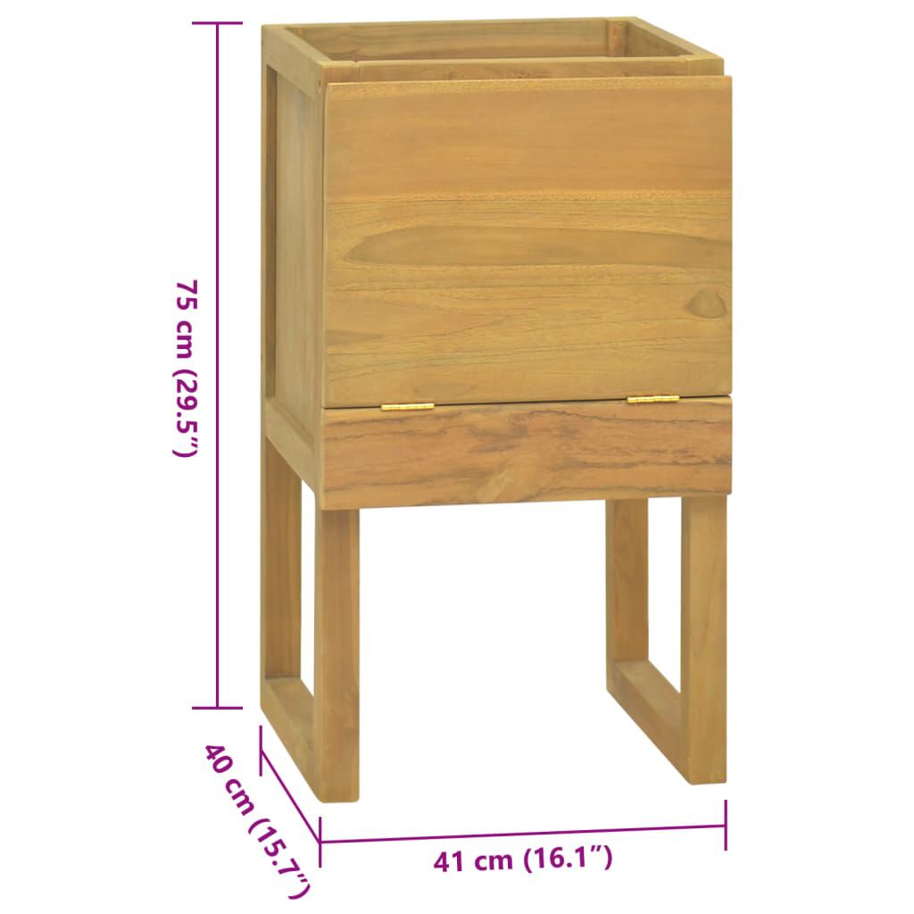 vidaXL Bathroom Cabinet 41x40x75 cm Solid Wood Teak