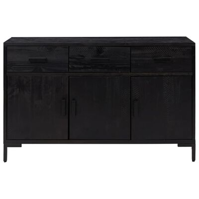 vidaXL Sideboard Black 110x35x70 cm Solid Pinewood