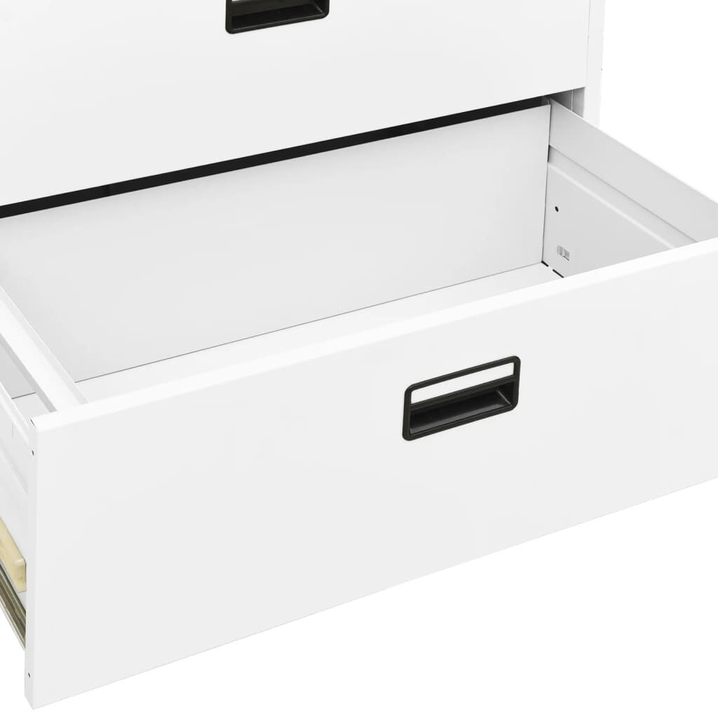 vidaXL Filing Cabinet White 90x46x134 cm Steel