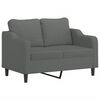 vidaXL 4 Piece Sofa Set with Cushions Dark Grey Fabric