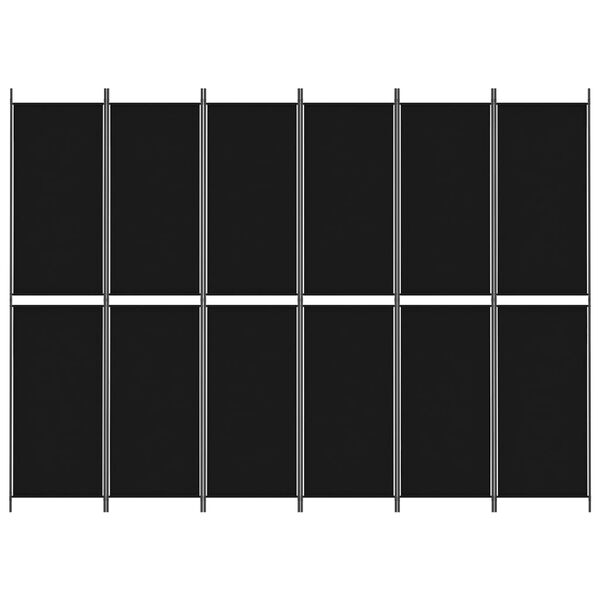 vidaXL 6-Panel Room Divider Black 300x220 cm Fabric