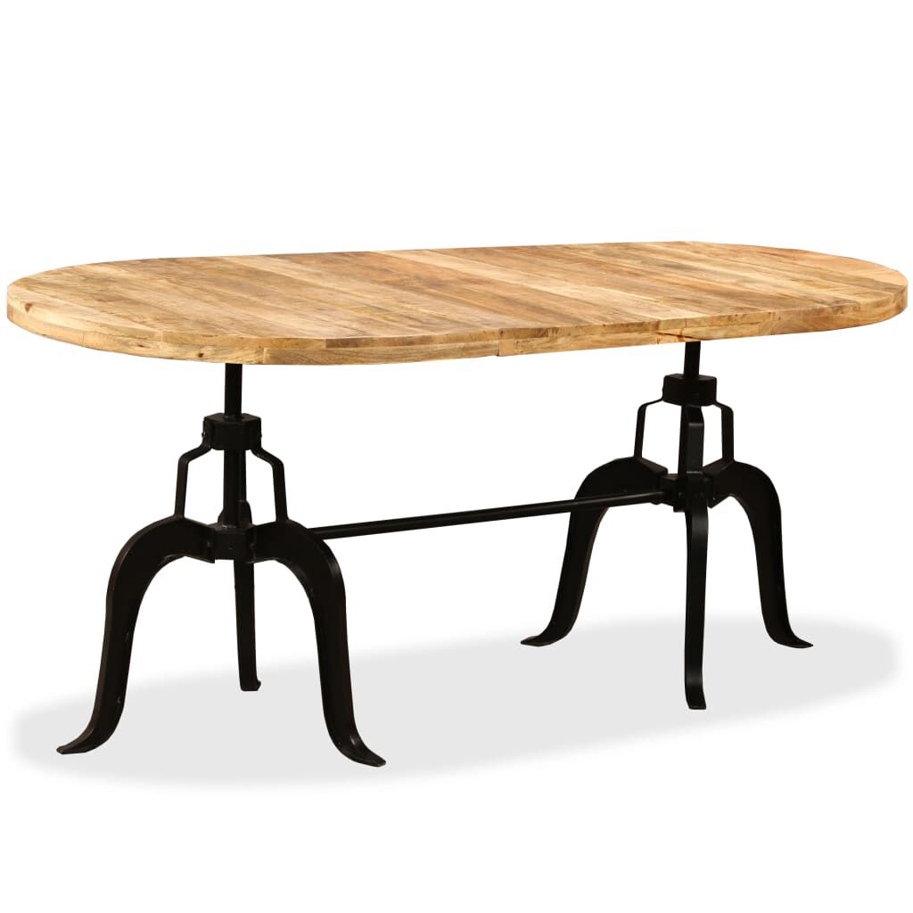 vidaXL Dining Table Solid Mango Wood and Steel 180 cm