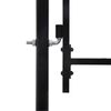 vidaXL Fence Gate Double Door with Spike Top Steel 3x1.25 m Black