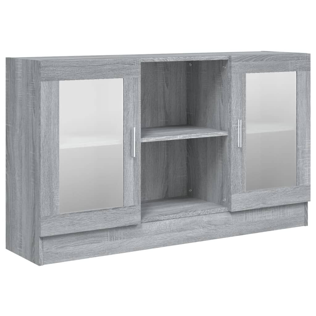 vidaXL Vitrine Cabinet Grey Sonoma 120x30.5x70 cm Engineered Wood