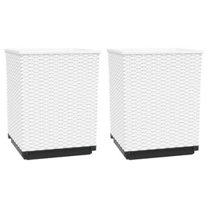 vidaXL Planters 2 pcs White 30x30x37 cm Polypropylene