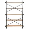 vidaXL Bookcase Solid Firwood and Steel 120x42x180 cm