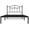 vidaXL Metal Bed Frame without Mattress with Headboard Black 100x200cm