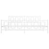vidaXL Metal Bed Frame without Mattress with Footboard White 193x203cm