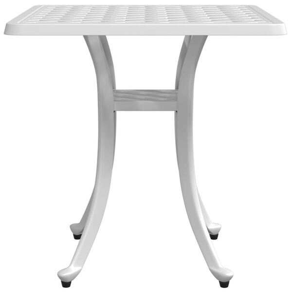 vidaXL Garden Table White 53x53x53 cm Cast Aluminium
