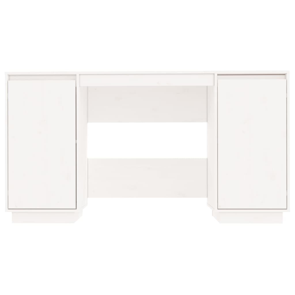 vidaXL Desk White 140x50x75 cm Solid Wood Pine