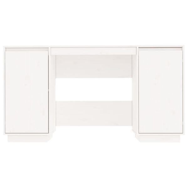 vidaXL Desk White 140x50x75 cm Solid Wood Pine