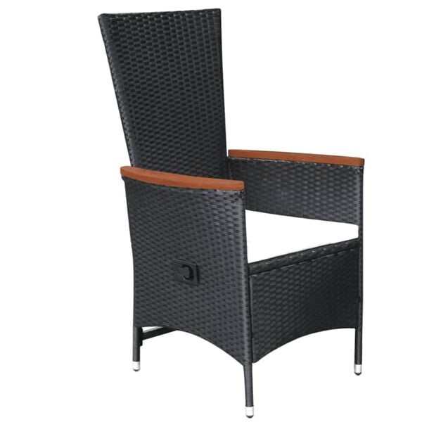 vidaXL 5 Piece Garden Dining Set Black