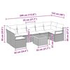 vidaXL Garden Sofa Set with Cushion 8 pcs Grey Poly rattan
