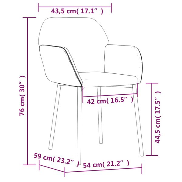 vidaXL Dining Chairs 2 pcs Cream Fabric and Faux Leather