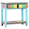 vidaXL Hand Painted Console Table 80x35x75 cm Solid Mango Wood