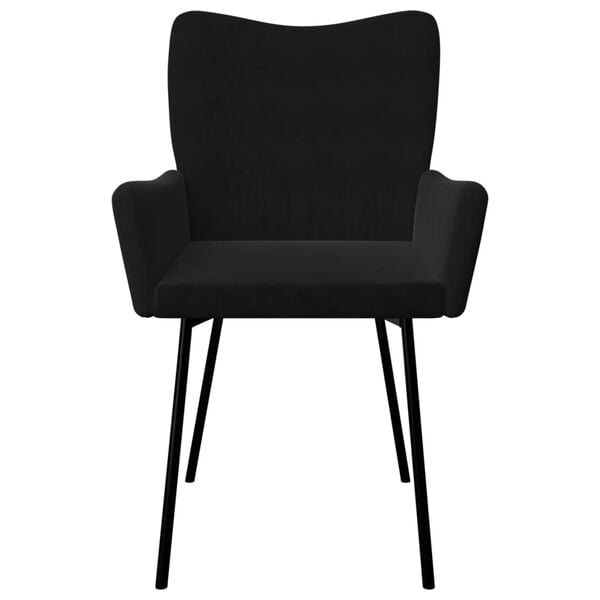 vidaXL Dining Chairs 2 pcs Black Velvet