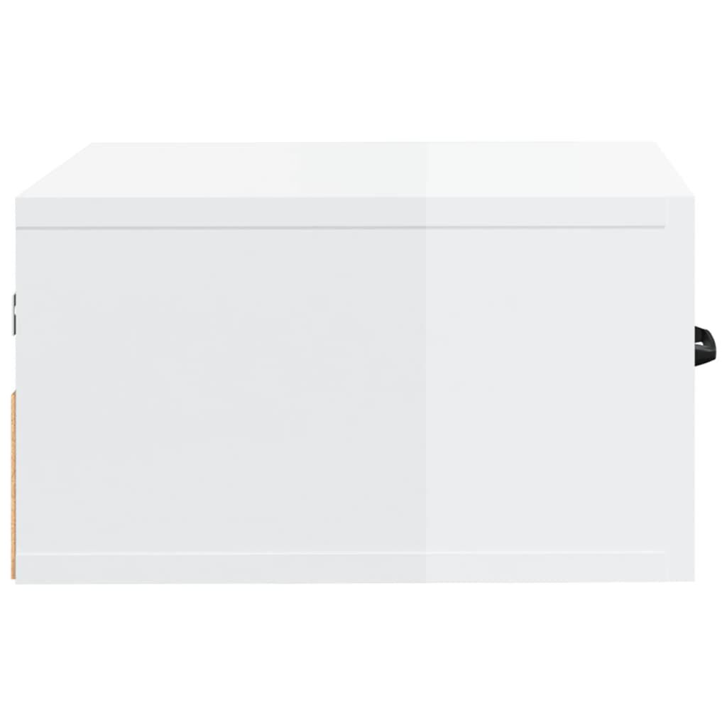 vidaXL Wall-mounted Bedside Cabinets 2 pcs High Gloss White 35x35x20 cm