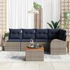 vidaXL Garden Sofa Set with Cushion 6 pcs Grey Poly Rattan