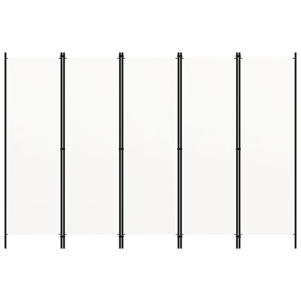 vidaXL 5-Panel Room Divider White 250x180 cm