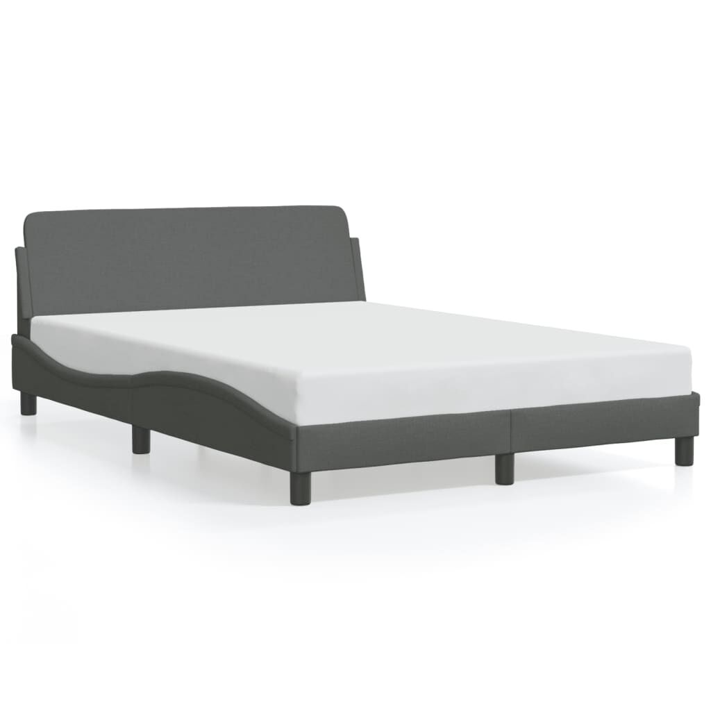 vidaXL Bed Frame without Mattress Dark Grey 137x187 cm Double Fabric
