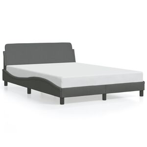 vidaXL Bed Frame "Dover" Dark Grey 137x190 cm Double Fabric