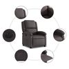 vidaXL Electric Recliner Chair Dark Brown Real Leather