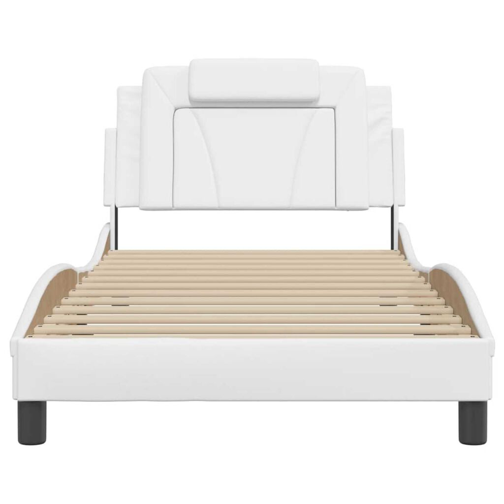 vidaXL Bed Frame "Viana" with LED without Mattress White 100x203 cm