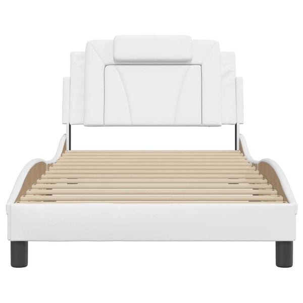 vidaXL Bed Frame "Viana" with LED without Mattress White 100x203 cm