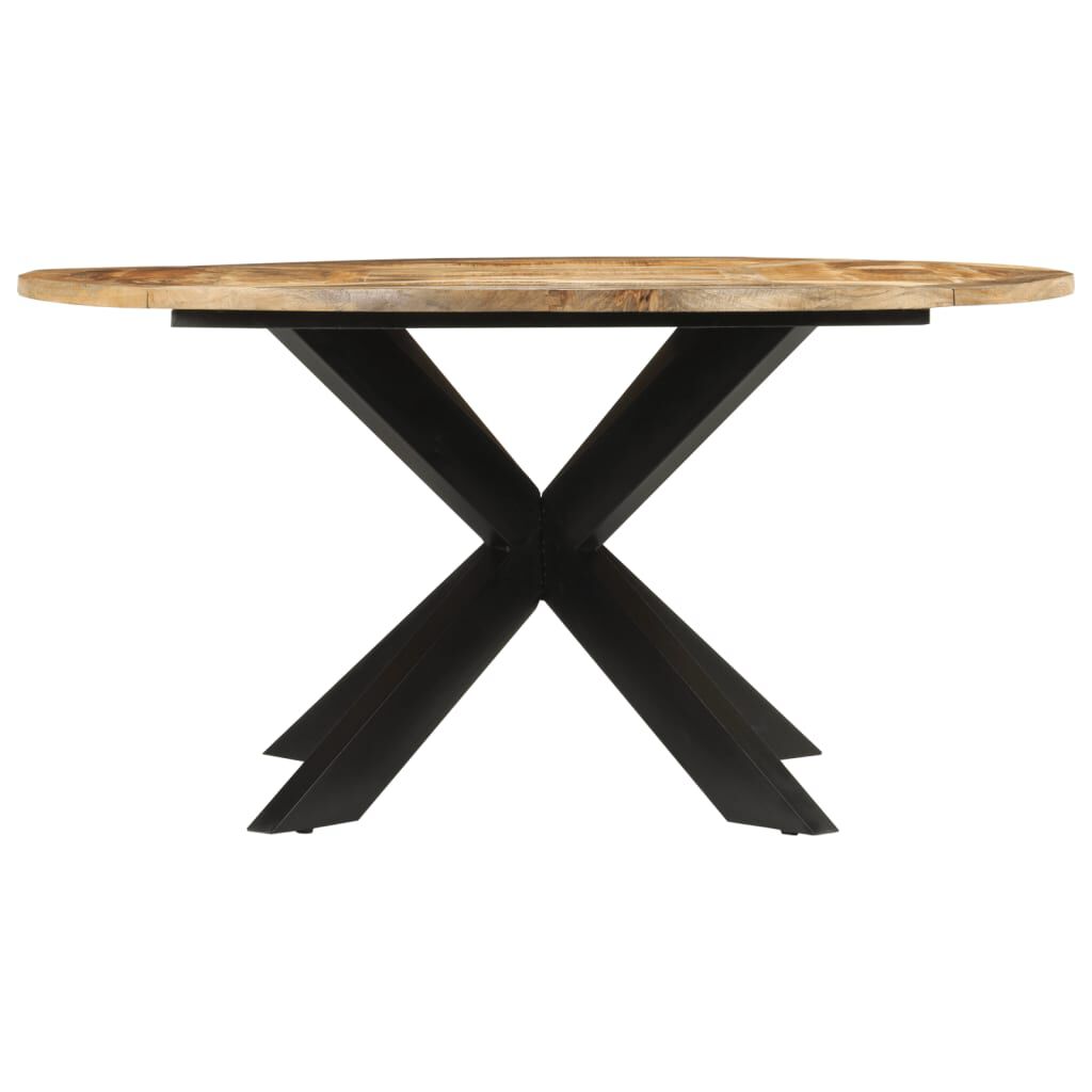 vidaXL Dining Table Ø150x76 cm Solid Rough Wood Mango