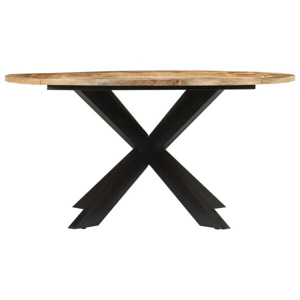 vidaXL Dining Table Ø150x76 cm Solid Rough Wood Mango