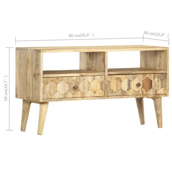 vidaXL TV Cabinet 90x30x50 cm Solid Mango Wood