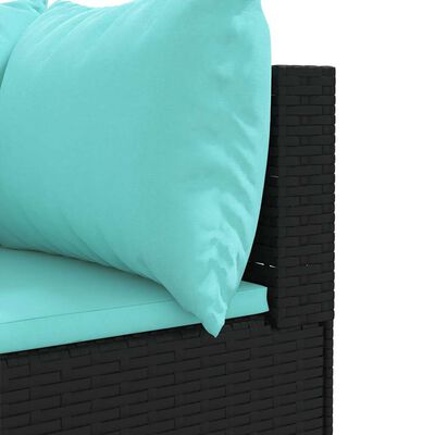 vidaXL 6 Piece Garden Lounge Set with Cushions Black Poly Rattan