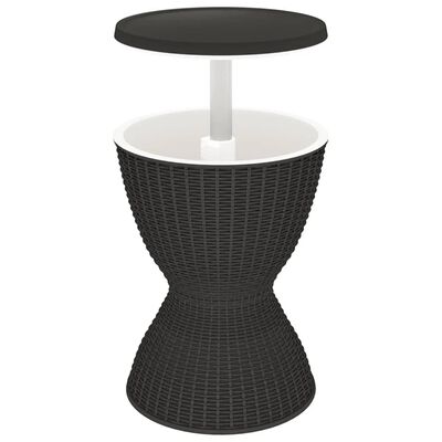 vidaXL 3-in-1 Ice Cooler Table Black Polypropylene