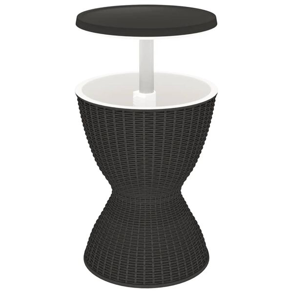 vidaXL 3-in-1 Ice Cooler Table Black Polypropylene