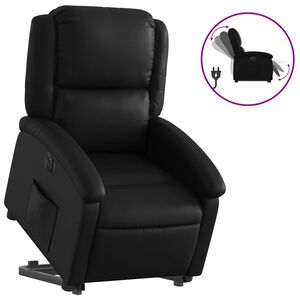 vidaXL Electric Stand up Recliner Chair Black Faux Leather