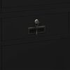 vidaXL Office Cabinet Black 90x40x180 cm Steel and Tempered Glass