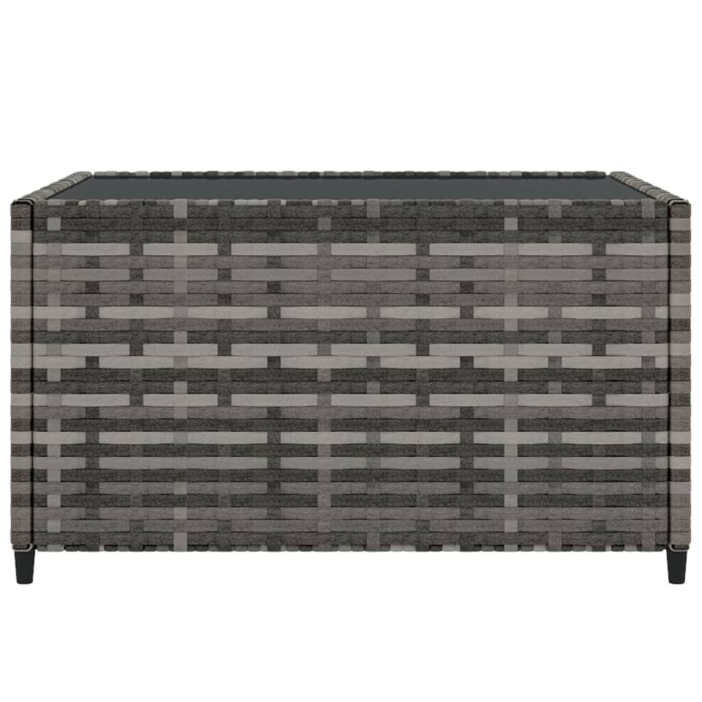 vidaXL Square Garden Coffee Table Grey 50x50x30 cm Poly Rattan