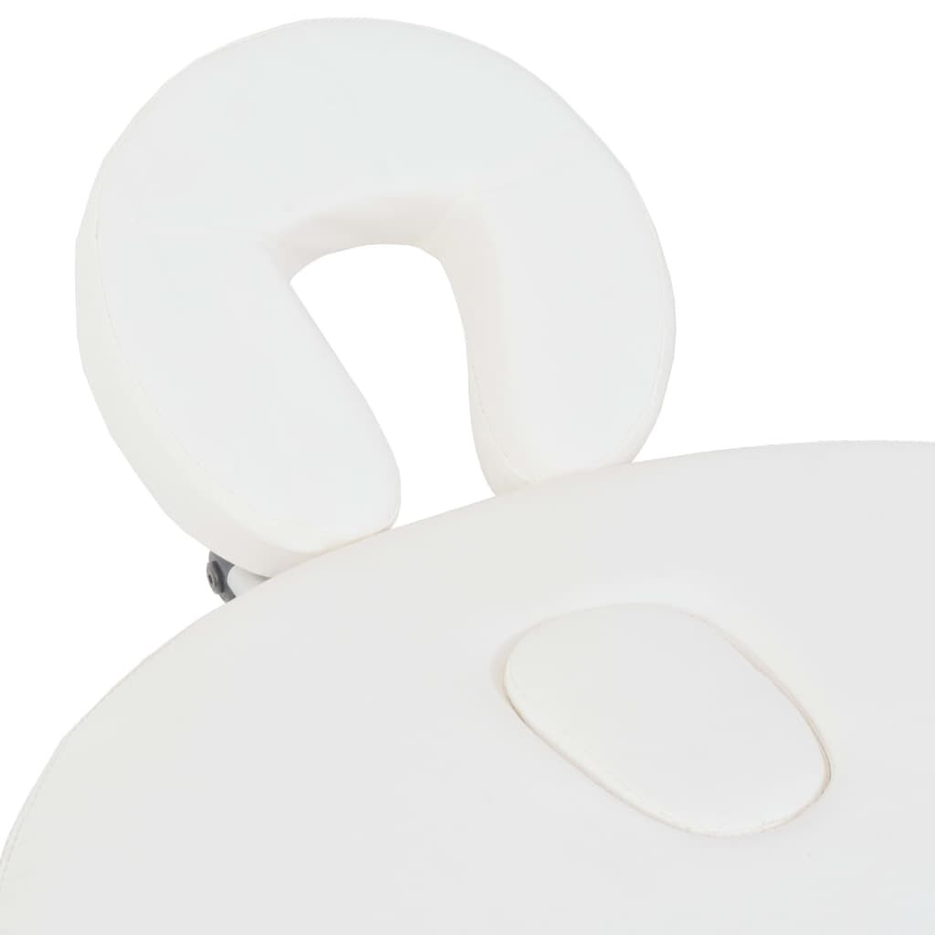 vidaXL Folding Massage Table 4 cm Thick with 2 Bolsters Oval White